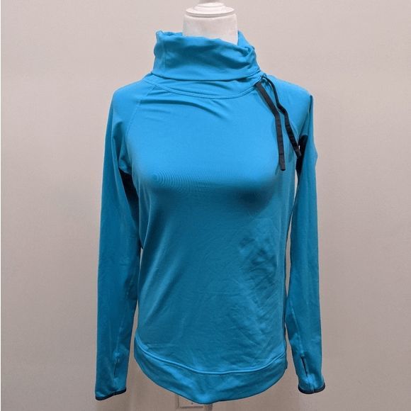 Nike Tops - Women's Nike Pro Dri-Fit Long Sleeve High Collared Heat Pullover Medium Blue